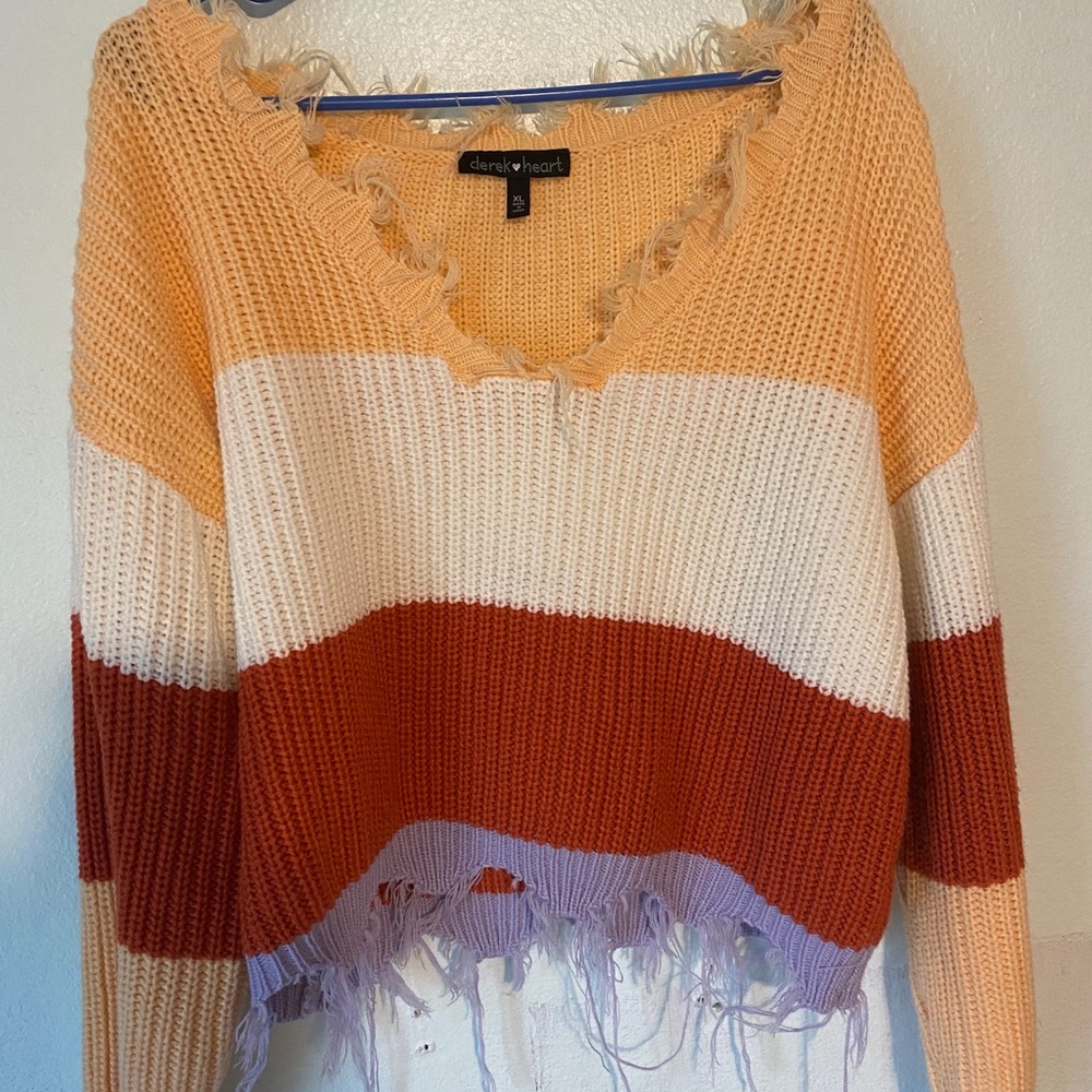 Striped crop sweater